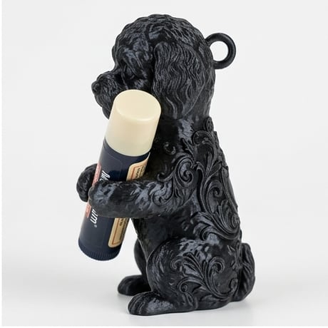 犬（ビションフリーゼ）の3Dプリント リップケース シルクブラック キーホルダー