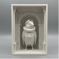 十姉妹・ジュウシマツの3Dプリント ブックヌーク 白PLA 本棚インテリア