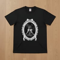ブリティッシュショートヘア半袖Tシャツ ルネサンス風モノクロ ブラック 男女兼用