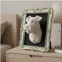 犬（ミニチュアシュナウザー）の壁掛けレリーフ 3Dプリント 白PLA インテリア