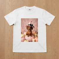 犬（ミニチュアダックスフンド）半袖Tシャツ ハロウィン限定 ホワイト 男女兼用