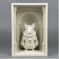 チンチラの3Dプリント ブックヌーク 白PLA 本棚インテリア