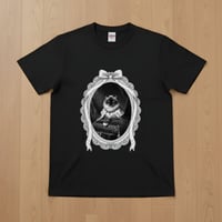 猫（ヒマラヤン）半袖Tシャツ ルネサンス風モノクロアート ブラック 男女兼用