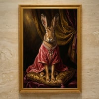 うさぎ（ベルジアンヘア）のルネサンス風肖像画 A3額装インテリア壁掛け