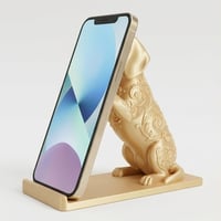 犬（ビーグル）のスマホスタンド 卓上 シルクゴールド
