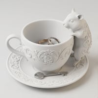 ハムスター（プディングハムスター）のアクセサリートレイ 小物入れ マットホワイト
