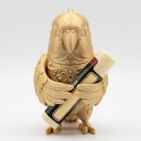 インコ（ウロコインコ）の3Dプリント リップケース シルクゴールド キーホルダー