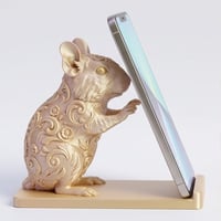 デグーのスマホスタンド 卓上 シルクゴールド