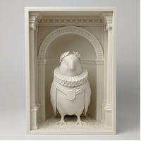 アサヒスズメの3Dプリント ブックヌーク 白PLA 本棚インテリア