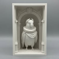 インコ（オキナインコ）の3Dプリント ブックヌーク 白PLA 本棚インテリア