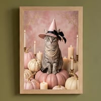猫（アメリカンショートヘア）のハロウィン限定アート A4額装インテリア壁掛け