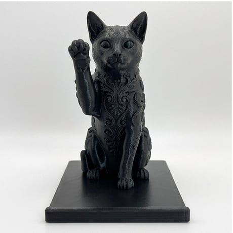 猫（オシキャット）のスマホスタンド 卓上 シルクブラック