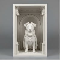 ジャックラッセルテリアのブックヌーク 3Dプリント 白PLA 本棚インテリア