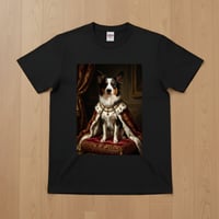 犬（ボーダーコリー）半袖Tシャツ ルネサンス風カラーアート ブラック 男女兼用