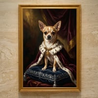 犬（チワワ）のルネサンス風肖像画 油絵風アートA3額装インテリア壁掛け