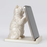 猫（ヒマラヤン）のスマホスタンド 卓上 シルクホワイト