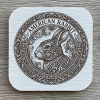 うさぎ（アメリカン）の紋章コースター 4枚セット アンティーク調（珪藻土配合）