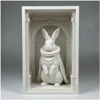 イングリッシュアンゴラのブックヌーク 3Dプリント 白PLA 本棚インテリア