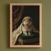 うさぎ（アメリカンファジーロップ）のルネサンス風肖像画 A4額装インテリア壁掛け