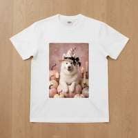 犬（サモエド）半袖Tシャツ ハロウィン限定 ホワイト 男女兼用