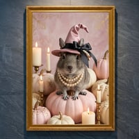 デグーのハロウィン限定アート A4金縁額装インテリア壁掛け