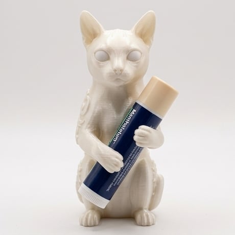 猫（シンガプーラ）の3Dプリント リップケース シルクホワイト キーホルダー