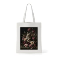 デグートートバッグ 花の油絵風アート キャンバス地