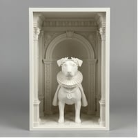 ジャックラッセルテリアのブックヌーク 3Dプリント 白PLA 本棚インテリア