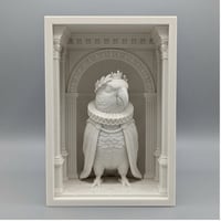 ズグロシロハラインコのブックヌーク 3Dプリント 白PLA 本棚インテリア