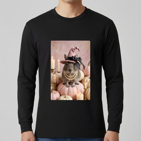 デグー長袖Tシャツ ハロウィン限定 ブラック 男女兼用