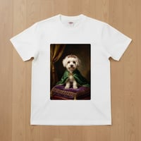 犬（ビションフリーゼ）半袖Tシャツ ルネサンス風カラーアート ホワイト 男女兼用