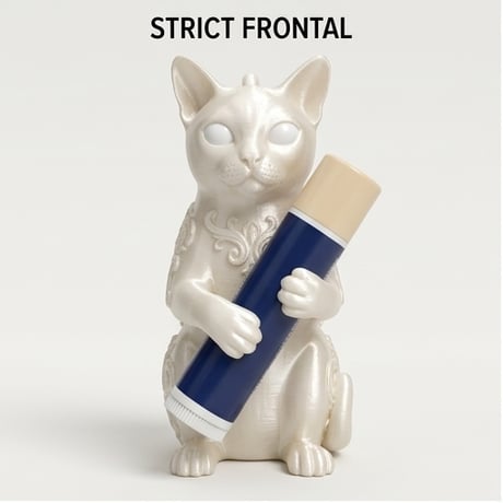 猫（バーミーズ）の3Dプリント リップケース シルクホワイト キーホルダー