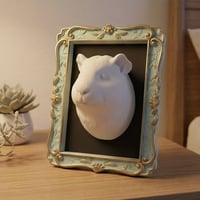 モルモットの壁掛けレリーフ 3Dプリント 白PLA インテリア