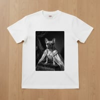 フレンチブルドッグ半袖Tシャツ ルネサンス風モノクロ ホワイト 男女兼用