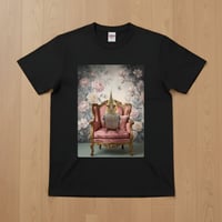 インコ（オカメインコ）半袖Tシャツ ロココ調シャビーピンク ブラック 男女兼用