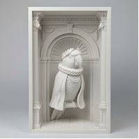 アレクサンドリンインコのブックヌーク 3Dプリント 白PLA 本棚インテリア