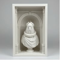 インコ（キバタン）の3Dプリント ブックヌーク 白PLA 本棚インテリア
