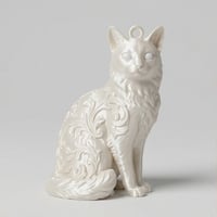 猫（ソマリ）のキーホルダー ミニチュア シルクホワイト