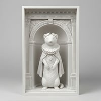 フェレットの3Dプリント ブックヌーク 白PLA 本棚インテリア
