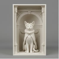 猫（アビシニアン）の3Dプリント ブックヌーク 白PLA 本棚インテリア