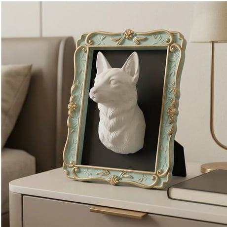 猫（エジプシャンマウ）の壁掛けレリーフ 3Dプリント 白PLA インテリア