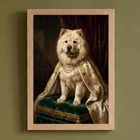 犬（チャウチャウ）のルネサンス風肖像画 油絵風アートA4額装インテリア壁掛け