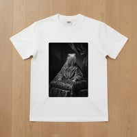 グリーンイグアナ半袖Tシャツ ルネサンス風モノクロ ホワイト 男女兼用