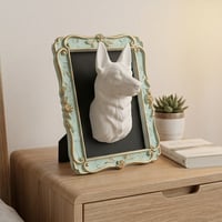 犬（ジャーマンシェパード）の壁掛けレリーフ 3Dプリント 白PLA インテリア