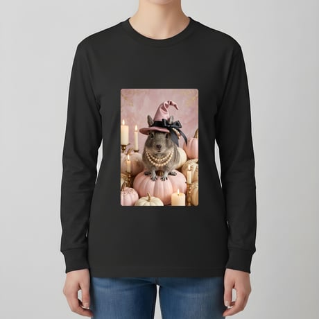 デグー長袖Tシャツ ハロウィン限定 ブラック 男女兼用