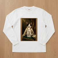 ジャパニーズボブテイル長袖Tシャツ ルネサンス風カラー ホワイト 男女兼用