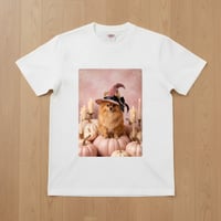 犬（ポメラニアン）半袖Tシャツ ハロウィン限定 ホワイト 男女兼用