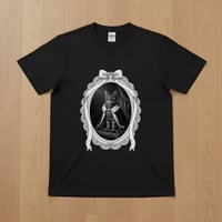 猫（ベンガル）半袖Tシャツ ルネサンス風モノクロアート ブラック 男女兼用