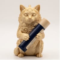 猫（ラグドール）の3Dプリント リップケース シルクゴールド キーホルダー