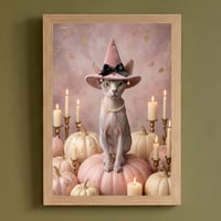 猫（スフィンクス）のハロウィン限定アート A4額装インテリア壁掛け